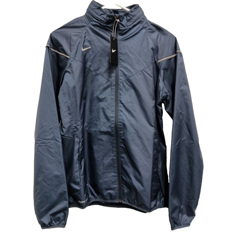 Nike Storm Fit Womens Windbreaker‎ Jacket Small Navy Full Zip Outdoor NWT